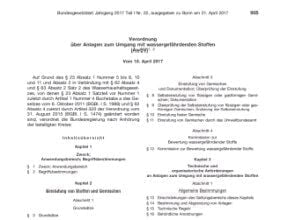JGS AwSV-Verordnung Gesetzblatt