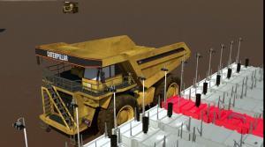 11 camiones volquete mineros de reabastecimiento de combustible en grupo de gasolineras