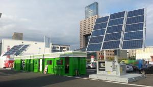 gas station container with office and solar tracker