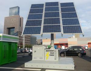 gas station container with office solar tracker