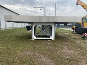 gas station container with a roof