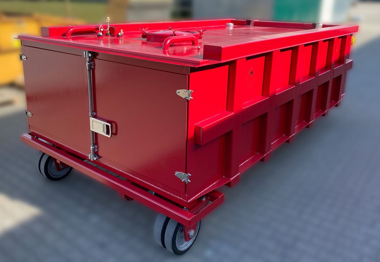 mining tank container with hook system