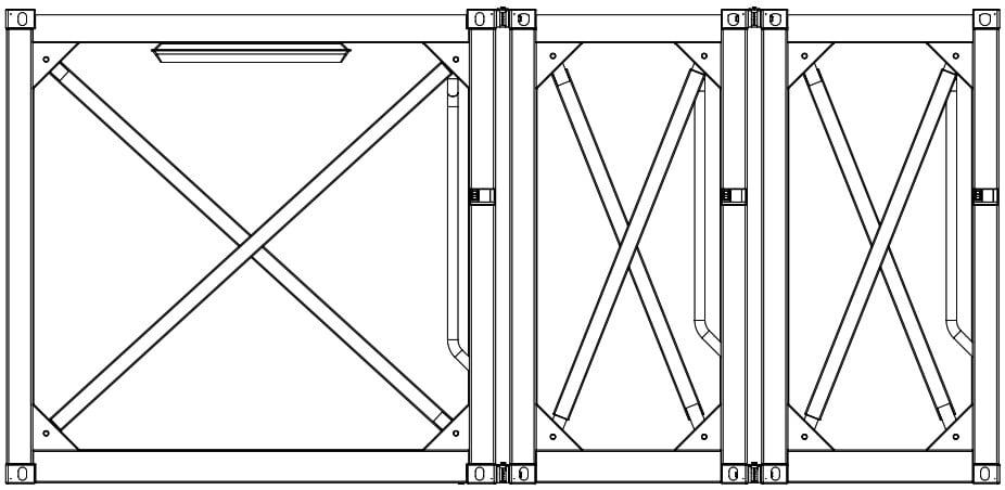 Variante de conteneur Krampitz 2x 5 pieds + 1x 10f = 1x 20 pieds
